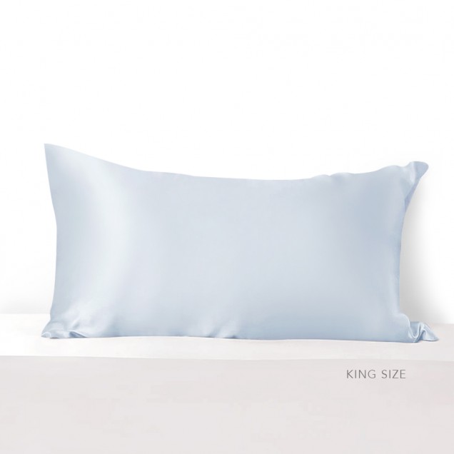 Alice Blue 22 Momme Mulberry Silk Pillowcase with Hidden Zipper Australia Alice Blue 22 Momme Mulberry Silk Pillowcase with Hidden Zipper Australia
