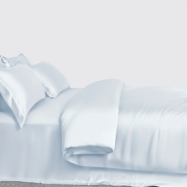 Alice Blue 3 PCS 22 Momme Mulberry Silk Duvet Cover Set Australia Alice Blue 3 PCS 22 Momme Mulberry Silk Duvet Cover Set Australia