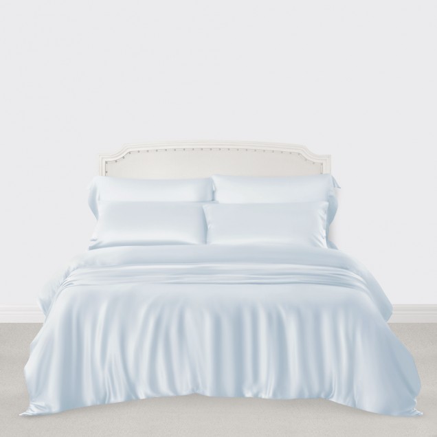 Alice Blue 3 PCS 22 Momme Mulberry Silk Duvet Cover Set Australia Alice Blue 3 PCS 22 Momme Mulberry Silk Duvet Cover Set Australia