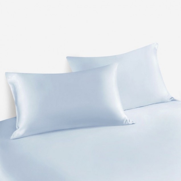 Baby Blue 22 Momme Mulberry Silk Pillowcase with Hidden Zipper Australia Baby Blue 22 Momme Mulberry Silk Pillowcase with Hidden Zipper Australia