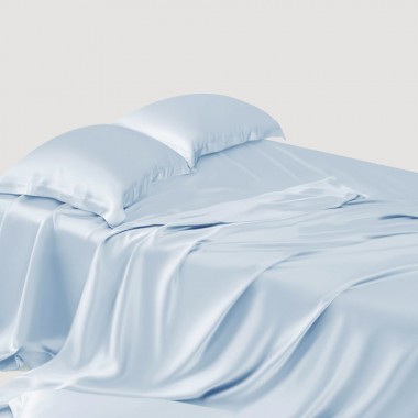 Baby Blue 22 Momme Mulberry Silk Sheet Set Australia