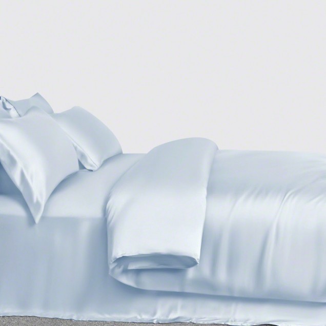 Baby Blue 3 PCS 22 Momme Mulberry Silk Duvet Cover Set Australia Baby Blue 3 PCS 22 Momme Mulberry Silk Duvet Cover Set Australia