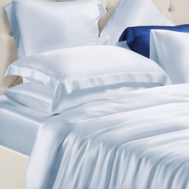 Baby Blue 3 PCS 22 Momme Mulberry Silk Duvet Cover Set Australia Baby Blue 3 PCS 22 Momme Mulberry Silk Duvet Cover Set Australia