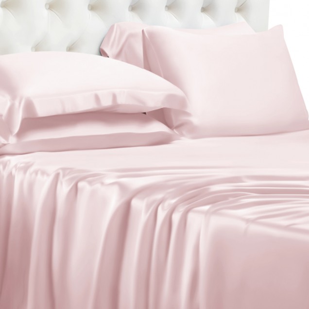 Baby Pink 22 Momme Mulberry Silk Fitted Sheet Australia Baby Pink 22 Momme Mulberry Silk Fitted Sheet Australia