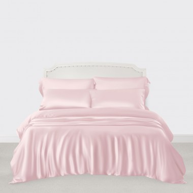 Baby Pink 3 PCS 22 Momme Mulberry Silk Duvet Cover Set Australia