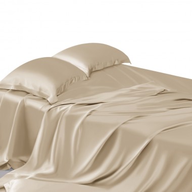 Beige 22 Momme Mulberry Silk Sheet Set Australia