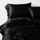 Black 3 PCS 22 Momme Mulberry Silk Duvet Cover Set Australia Black 3 PCS 22 Momme Mulberry Silk Duvet Cover Set Australia
