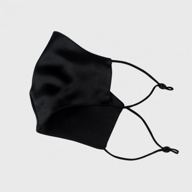 Black Double-Sided 22 Momme Silk Face Mask Australia Black Double-Sided 22 Momme Silk Face Mask Australia