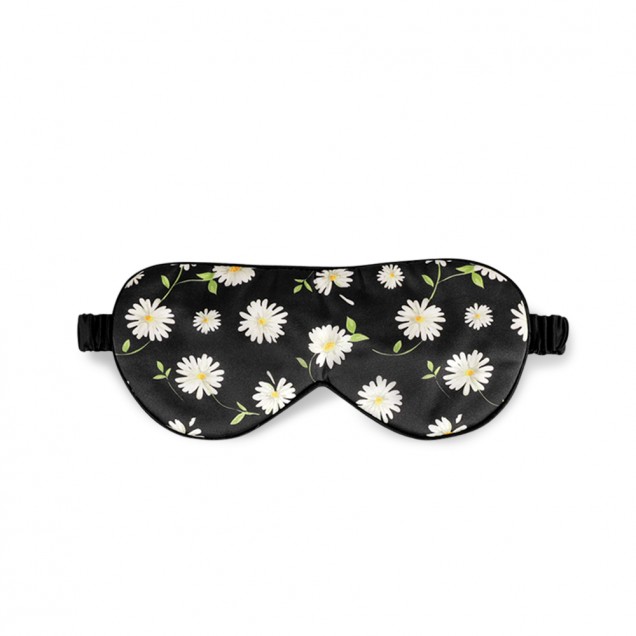 Black Flower Silk Sleep Mask Australia