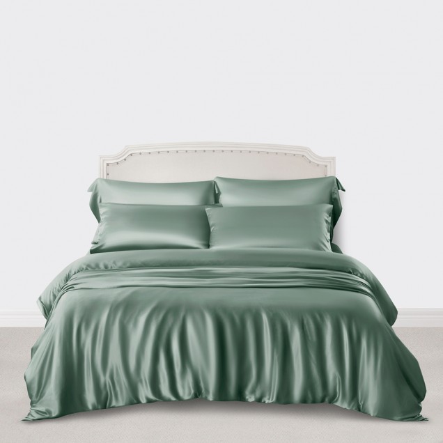 Celadon Green 3 PCS 22 Momme Mulberry Silk Duvet Cover Set Australia Celadon Green 3 PCS 22 Momme Mulberry Silk Duvet Cover Set Australia