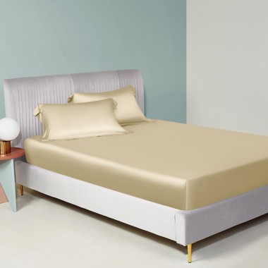 Champagne 22 Momme Mulberry Silk Fitted Sheet Australia