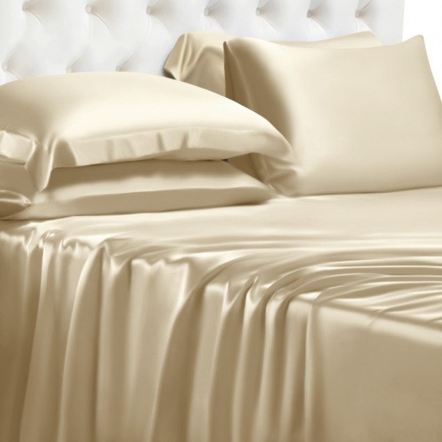 Champagne 22 Momme Mulberry Silk Sheet Set Australia Champagne 22 Momme Mulberry Silk Sheet Set Australia