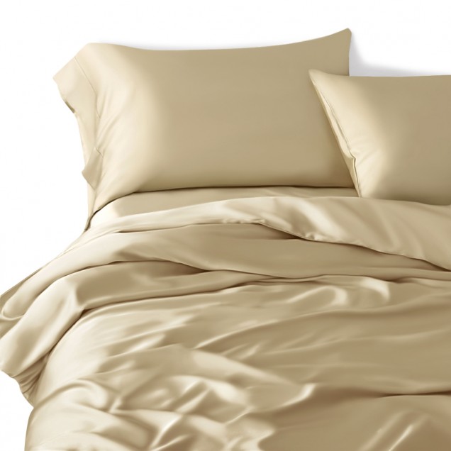 Champagne 3 PCS 22 Momme Mulberry Silk Duvet Cover Set Australia Champagne 3 PCS 22 Momme Mulberry Silk Duvet Cover Set Australia