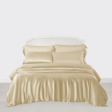 Champagne 3 PCS 22 Momme Mulberry Silk Duvet Cover Set Australia