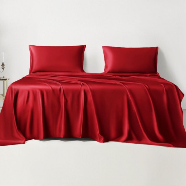 Cherry 22 Momme Mulberry Silk Sheet Set Australia Cherry 22 Momme Mulberry Silk Sheet Set Australia