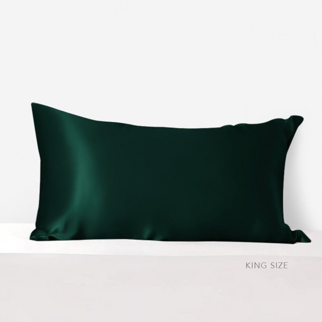 Dark Green 22 Momme Mulberry Silk Pillowcase with Hidden Zipper Australia Dark Green 22 Momme Mulberry Silk Pillowcase with Hidden Zipper Australia