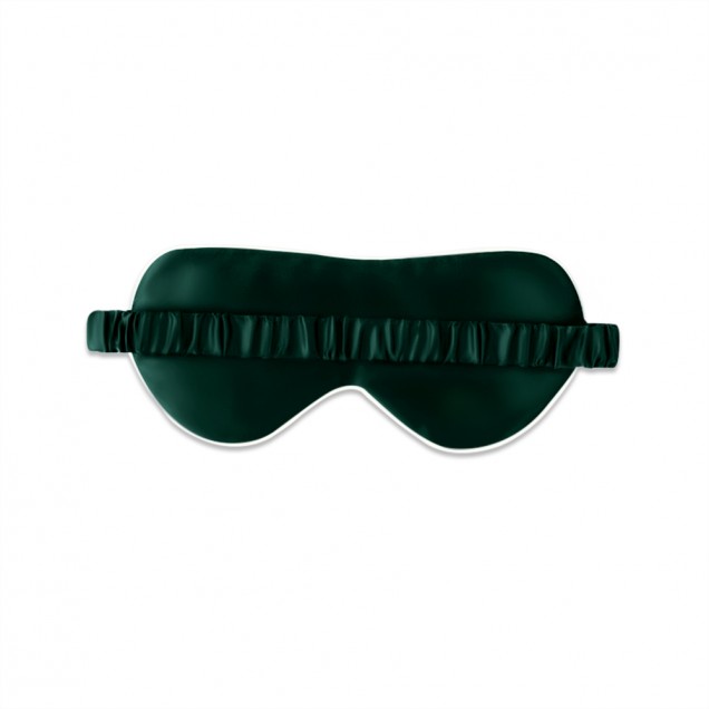 Dark Green & Ivory Suede Rose Silk Eye Mask Australia