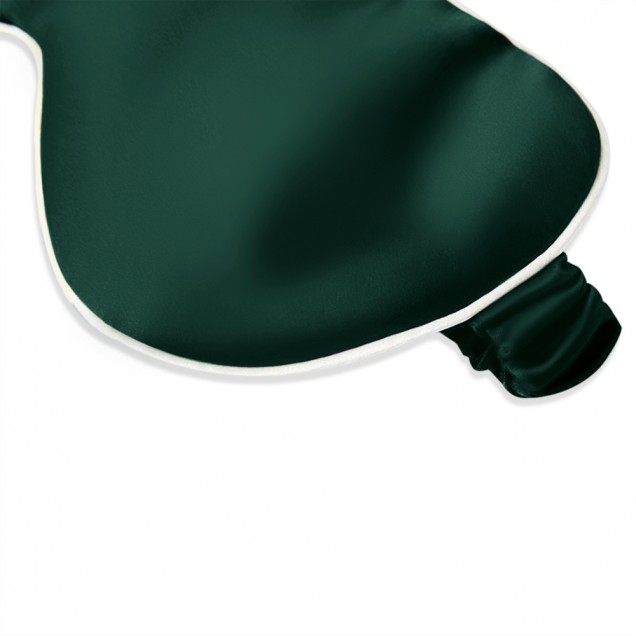Dark Green & Ivory Suede Rose Silk Eye Mask Australia