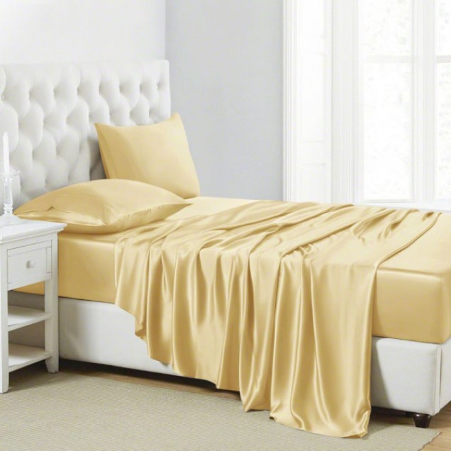 Gold 22 Momme Mulberry Silk Sheet Set Australia Gold 22 Momme Mulberry Silk Sheet Set Australia