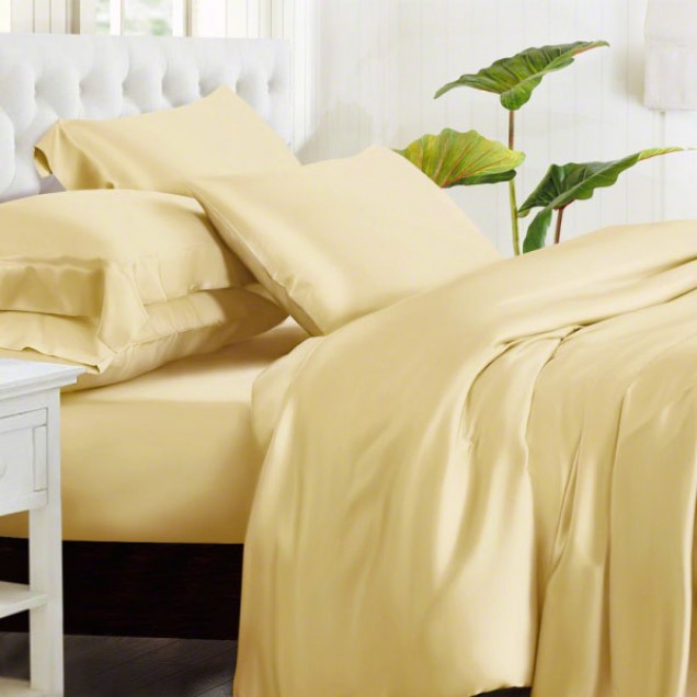 Gold 3 PCS 22 Momme Mulberry Silk Duvet Cover Set Australia Gold 3 PCS 22 Momme Mulberry Silk Duvet Cover Set Australia