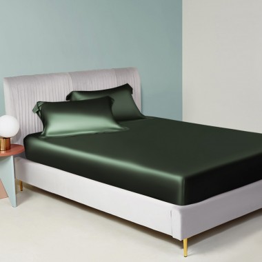 Hunter Green 22 Momme Mulberry Silk Fitted Sheet Australia