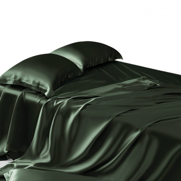Hunter Green 22 Momme Mulberry Silk Flat Sheet Australia Hunter Green 22 Momme Mulberry Silk Flat Sheet Australia