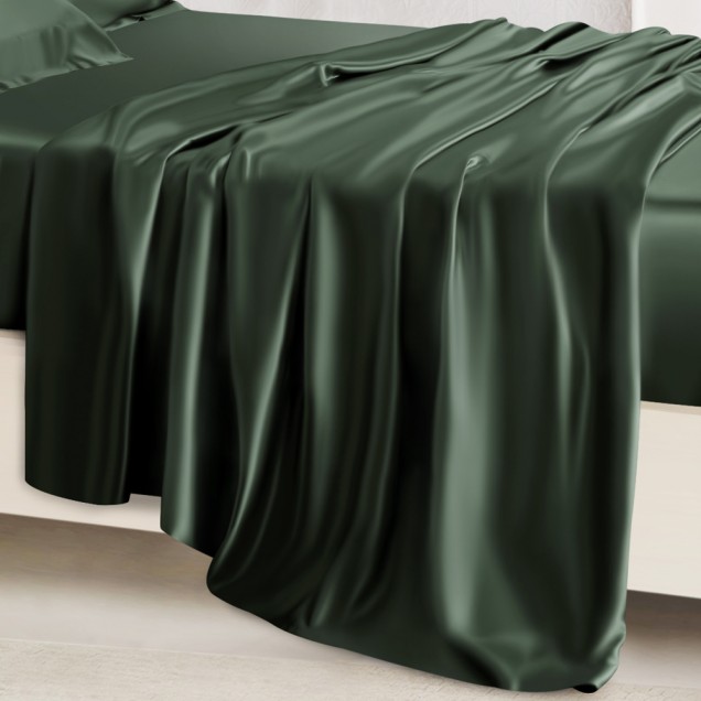 Hunter Green 22 Momme Mulberry Silk Flat Sheet Australia Hunter Green 22 Momme Mulberry Silk Flat Sheet Australia