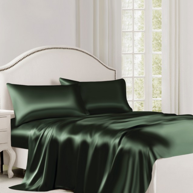 Hunter Green 22 Momme Mulberry Silk Flat Sheet Australia Hunter Green 22 Momme Mulberry Silk Flat Sheet Australia