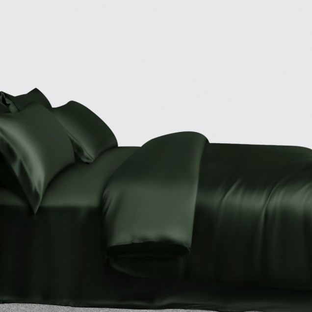 Hunter Green 3 PCS 22 Momme Mulberry Silk Duvet Cover Set Australia Hunter Green 3 PCS 22 Momme Mulberry Silk Duvet Cover Set Australia