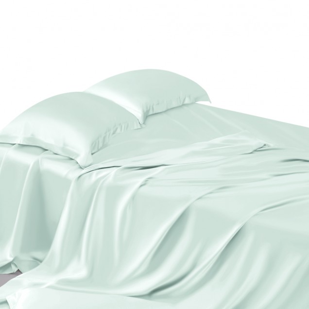 Light Cyan 22 Momme Mulberry Silk Flat Sheet Australia Light Cyan 22 Momme Mulberry Silk Flat Sheet Australia