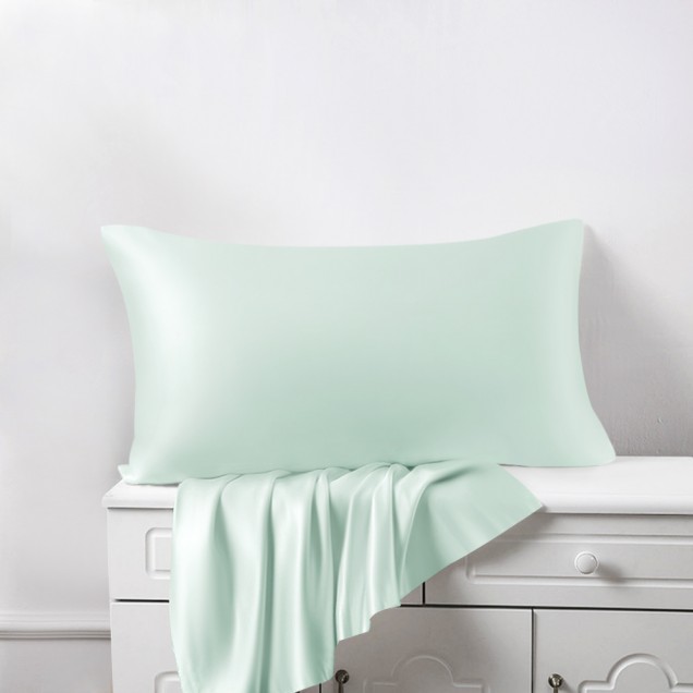 Light Cyan 22 Momme Mulberry Silk Pillowcase with Hidden Zipper Australia Light Cyan 22 Momme Mulberry Silk Pillowcase with Hidden Zipper Australia