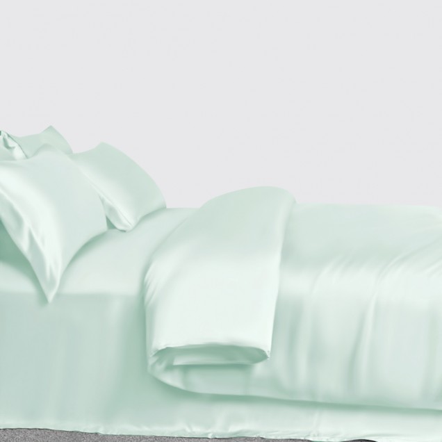 Light Cyan 3 PCS 22 Momme Mulberry Silk Duvet Cover Set Australia Light Cyan 3 PCS 22 Momme Mulberry Silk Duvet Cover Set Australia