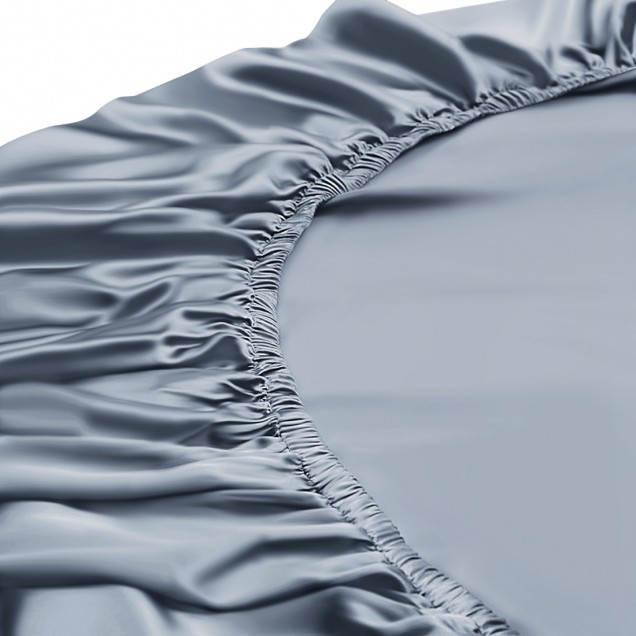 Misty Blue 22 Momme Mulberry Silk Fitted Sheet Australia Misty Blue 22 Momme Mulberry Silk Fitted Sheet Australia