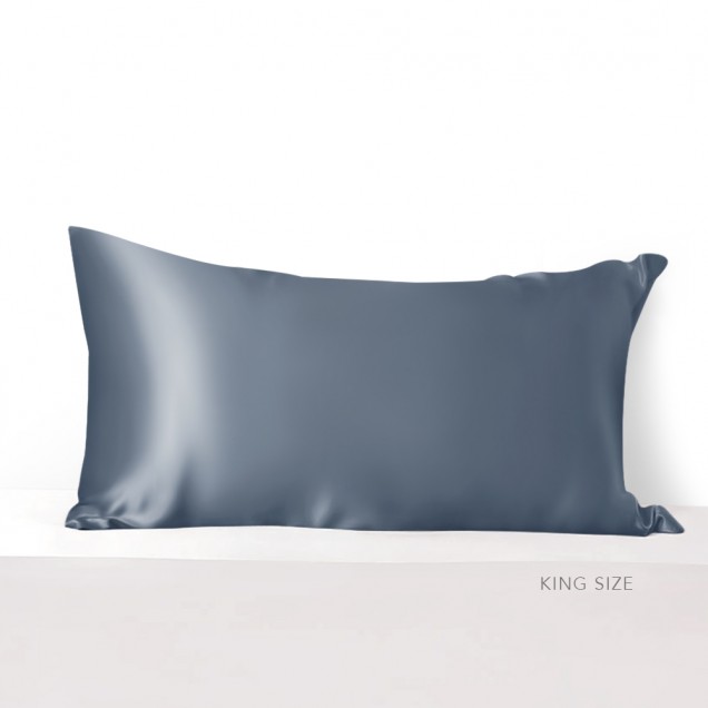 Misty Blue 22 Momme Mulberry Silk Pillowcase with Hidden Zipper Australia Misty Blue 22 Momme Mulberry Silk Pillowcase with Hidden Zipper Australia