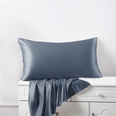 Misty Blue 22 Momme Mulberry Silk Pillowcase with Hidden Zipper Australia