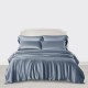 Misty Blue 3 PCS 22 Momme Mulberry Silk Duvet Cover Set Australia Misty Blue 3 PCS 22 Momme Mulberry Silk Duvet Cover Set Australia