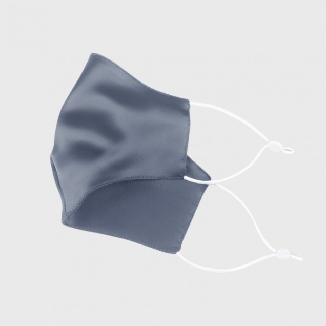 Misty Blue & White Double-Sided 22 Momme Silk Face Mask Australia Misty Blue & White Double-Sided 22 Momme Silk Face Mask Australia