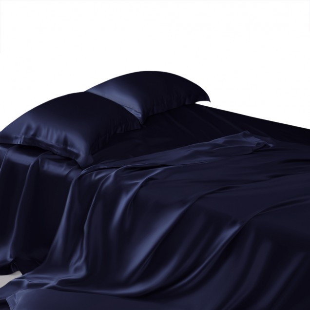Navy 22 Momme Mulberry Silk Flat Sheet Australia Navy 22 Momme Mulberry Silk Flat Sheet Australia