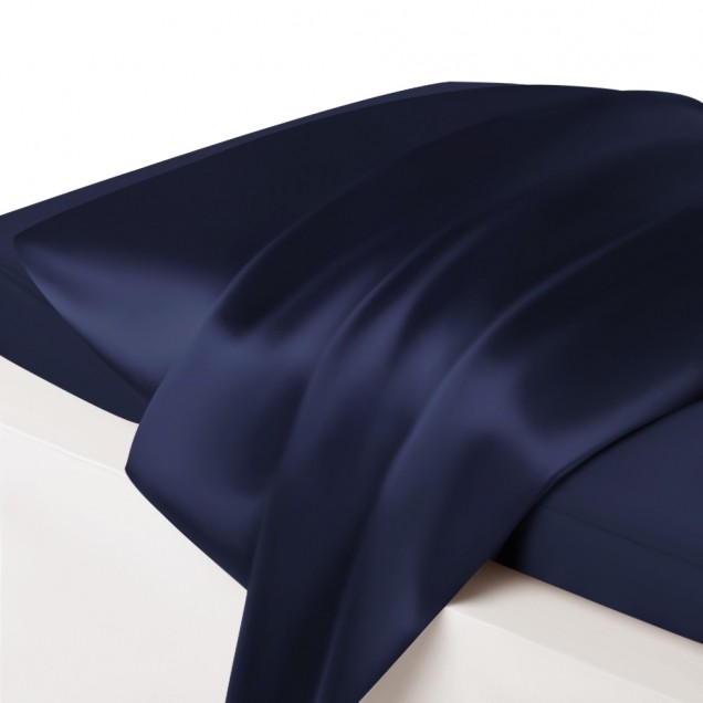 Navy Envelope 22 Momme Mulberry Silk Pillowcase Australia Navy Envelope 22 Momme Mulberry Silk Pillowcase Australia