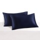 Navy 22 Momme Mulberry Silk Pillowcase with Hidden Zipper Australia Navy 22 Momme Mulberry Silk Pillowcase with Hidden Zipper Australia