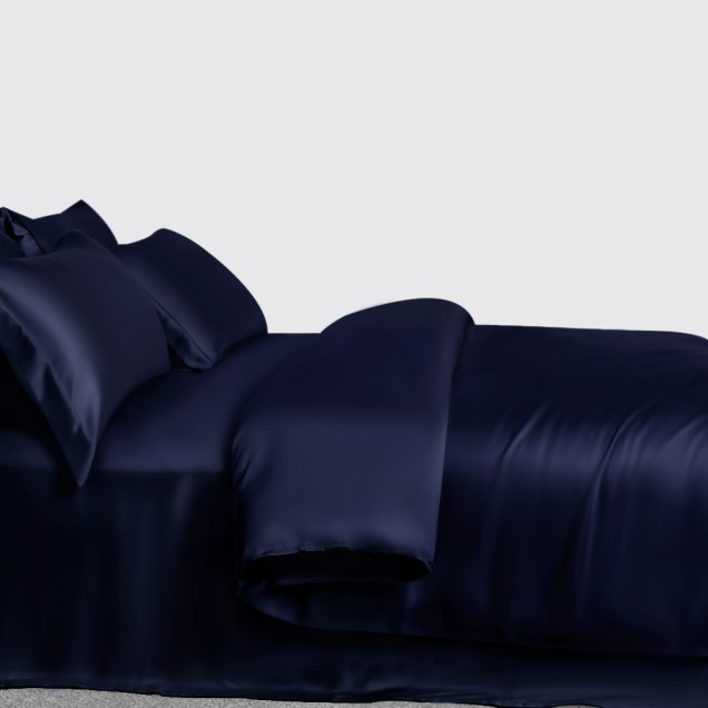 Navy 3 PCS 22 Momme Mulberry Silk Duvet Cover Set Australia Navy 3 PCS 22 Momme Mulberry Silk Duvet Cover Set Australia