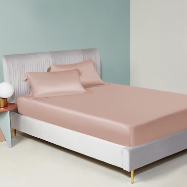 Pearl Pink 22 Momme Mulberry Silk Fitted Sheet Australia