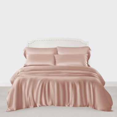 Pearl Pink 3 PCS 22 Momme Mulberry Silk Duvet Cover Set Australia