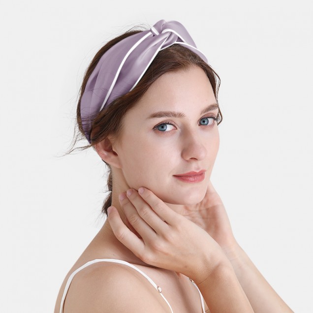 Purple & Ivory Silk Headband Australia Purple & Ivory Silk Headband Australia