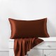 Rust Red 22 Momme Mulberry Silk Pillowcase with Hidden Zipper Australia Rust Red 22 Momme Mulberry Silk Pillowcase with Hidden Zipper Australia