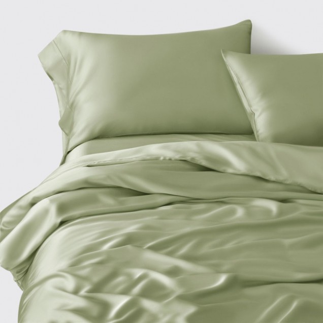 Sage Green 3 PCS 22 Momme Mulberry Silk Duvet Cover Set Australia Sage Green 3 PCS 22 Momme Mulberry Silk Duvet Cover Set Australia