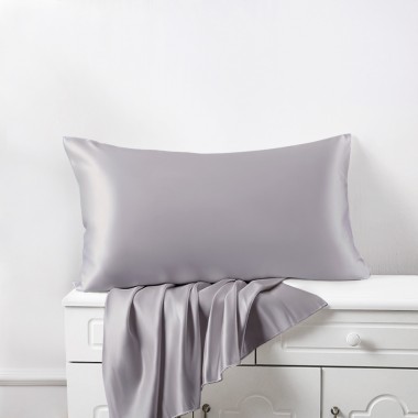 Silver 22 Momme Mulberry Silk Pillowcase with Hidden Zipper Australia