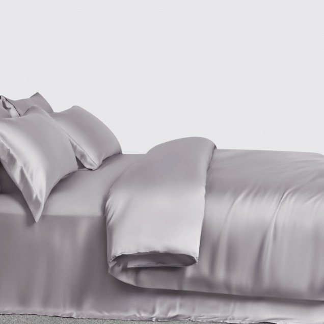 Silver 3 PCS 22 Momme Mulberry Silk Duvet Cover Set Australia