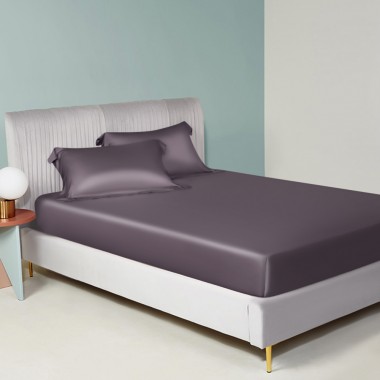 Slate Gray 22 Momme Mulberry Silk Fitted Sheet Australia