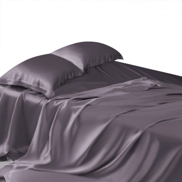 Slate Gray 22 Momme Mulberry Silk Flat Sheet Australia Slate Gray 22 Momme Mulberry Silk Flat Sheet Australia